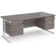 Maestro Cantilever Straight Desk with 2 Pedestals